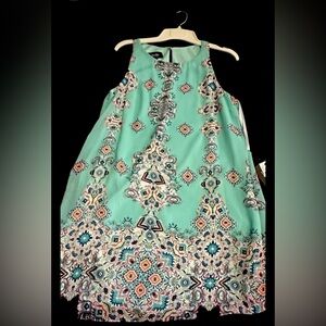 By&By teal with design Juniors dress